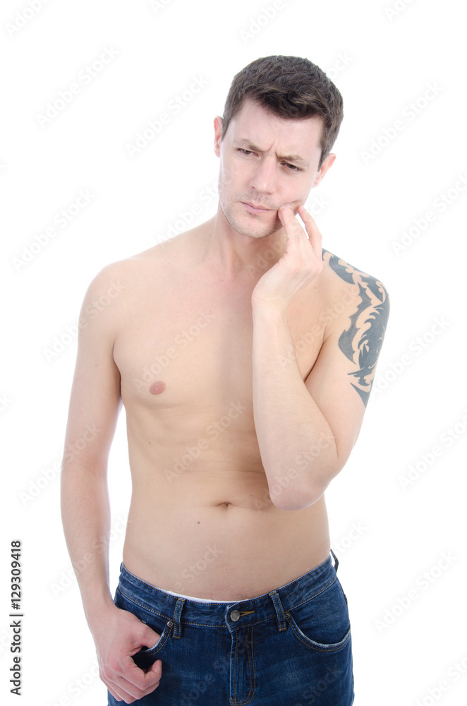 Fototapeta premium Toothache. Caries and care of the oral cavity.