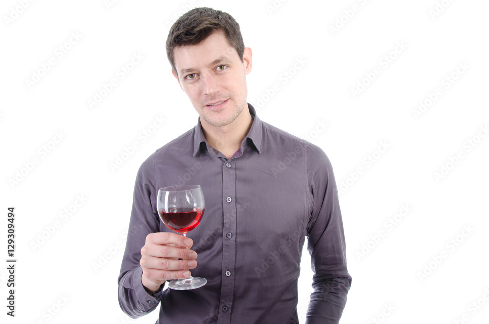 Attractive man and wine. Attractive man and wine.