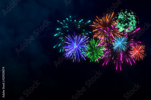 colorful firework on midnight blue sky