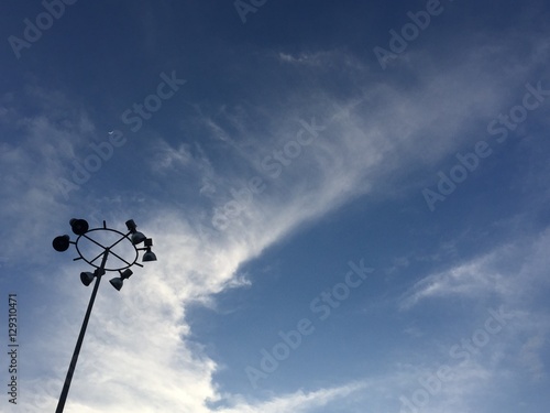 moon and lamp post at the evening