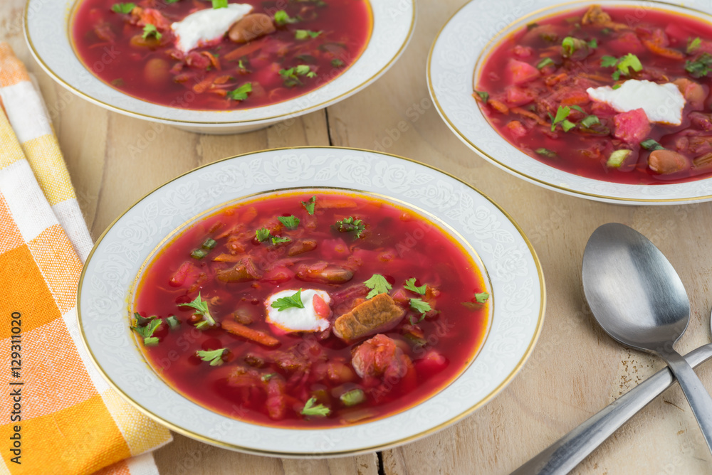 Homemade traditional russian borsch. Homemade traditional russian borsch.