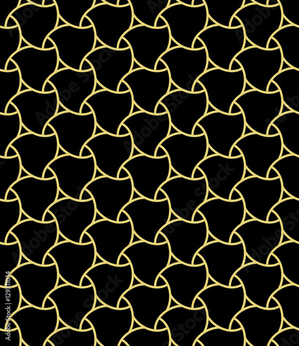 Seamless vector golden ornament. Modern background. Geometric pattern with repeating elements