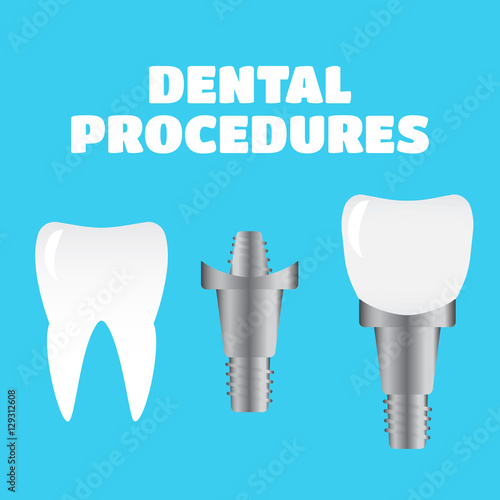 Stomatology and dental procedures vector illustration