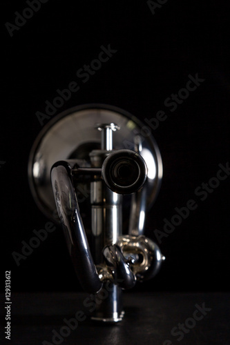 Fototapeta Naklejka Na Ścianę i Meble -  Silver trumpet isolated