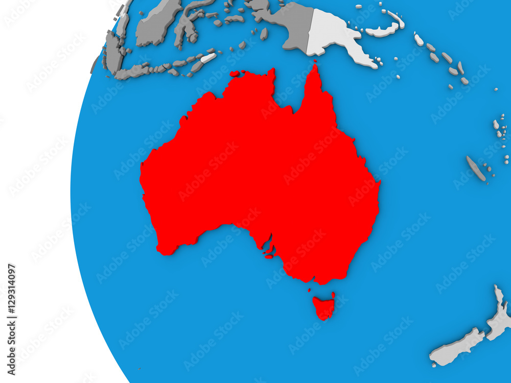 Fototapeta premium Australia on globe