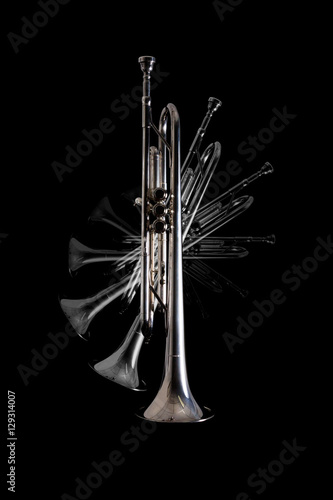 Silver trumpet isolated