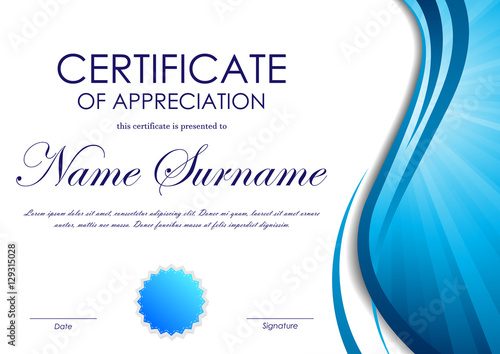 Certificate of appreciation template