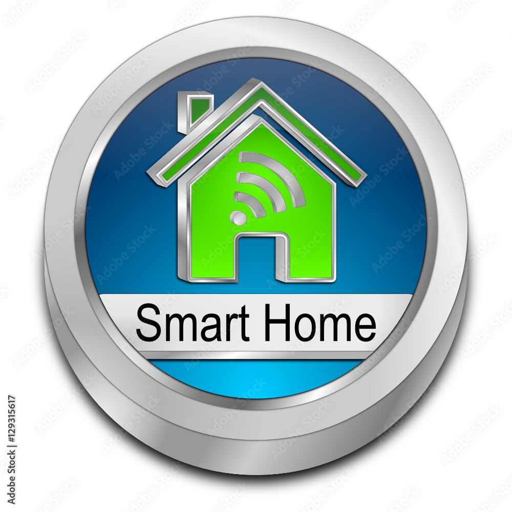 Smart Home Button - 3D illustration Smart Home Button - 3D illustration