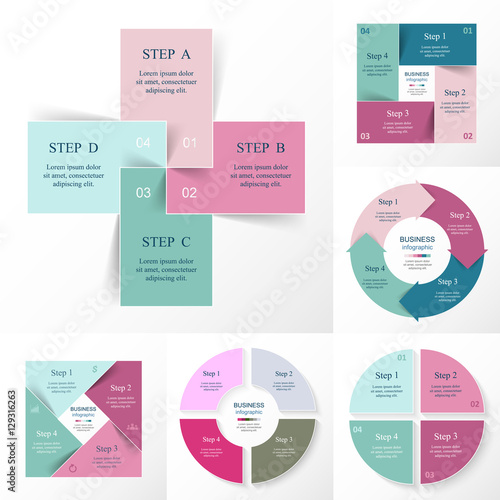 Vector circle infographic set.