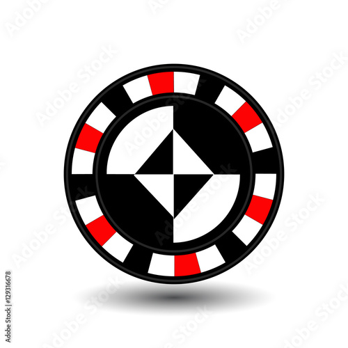 chips for poker red a suit diamond white black an icon on the white isolated background. illustration eps 10 vector. To use for for the websites, design, the press, prints...
