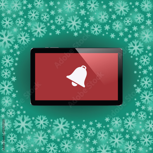 Digital tablet with shiny sensor screen. Electronic smart device. Mobile gadget.