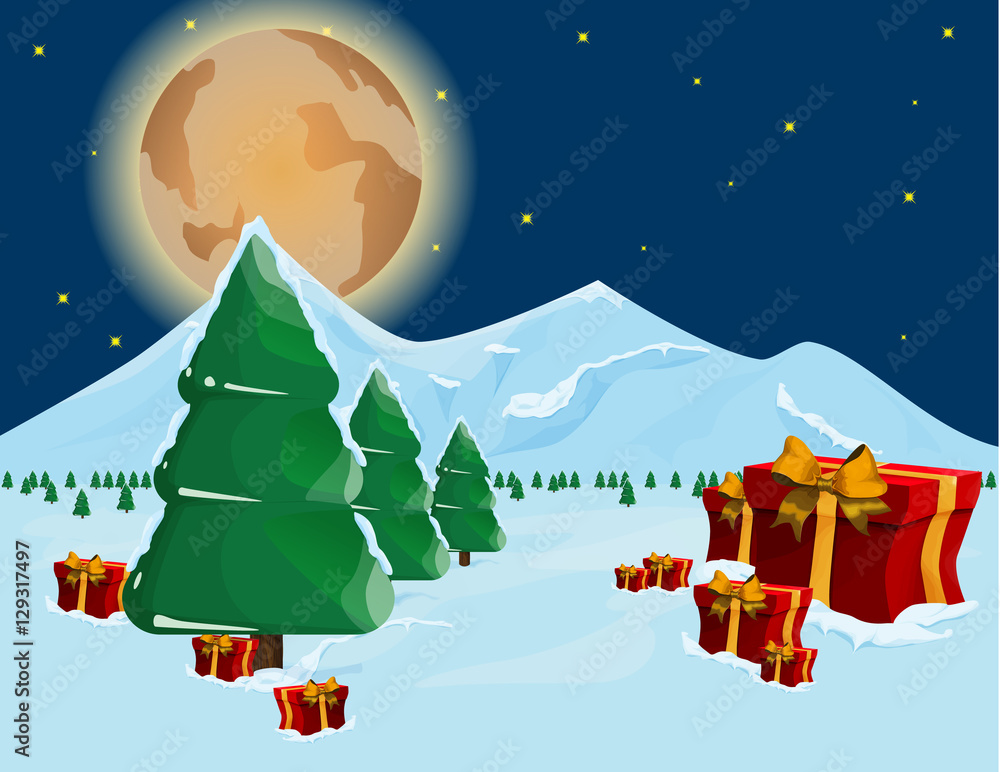 Fototapeta premium Postcard or invitation to the Christmas and New Year holidays