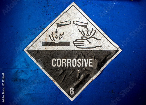 Bilde på lerret Corrosive material at the acid container
