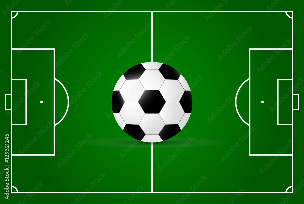 Realistic, soccer field and soccer ball. Realistic, soccer field and soccer ball.