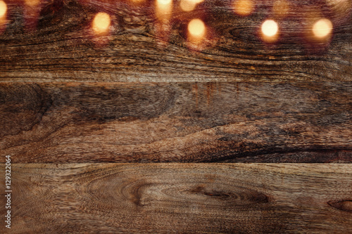 Wooden wall background horizontal with bokeh