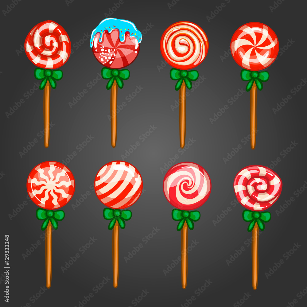 Big set of Christmas vector candy Big set of Christmas vector candy