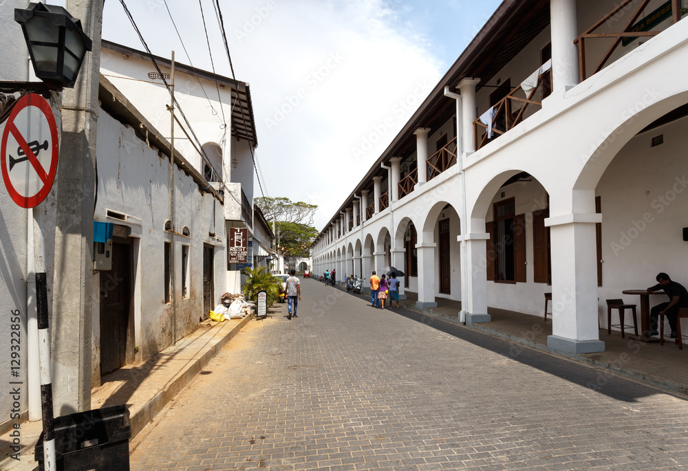 Old street in Galle fort, Sri Lanka