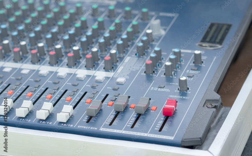 sound mixer control panel. Sound controller Recording Studio. music concept. sound mixer control panel. Sound controller Recording Studio. music concept.