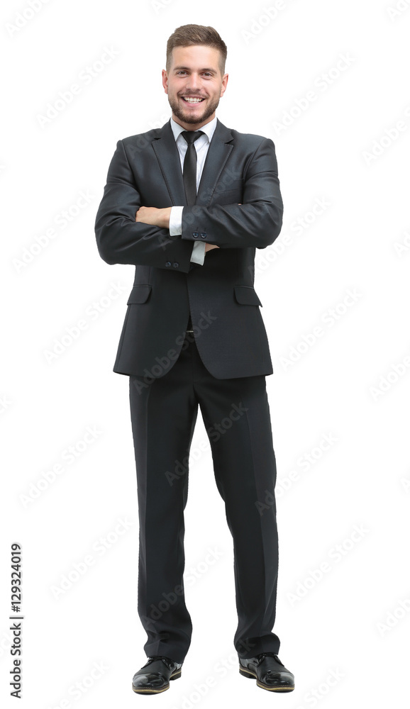 Handsome businessman standing isolated on white background Handsome businessman standing isolated on white background