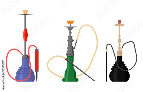 Set of hookah with pipe for tobacco smoke