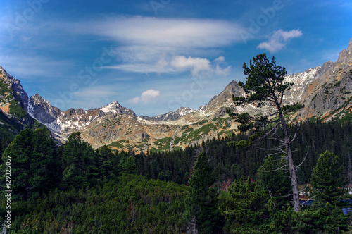 Mountain landscape in the High Tatras in Slovakia