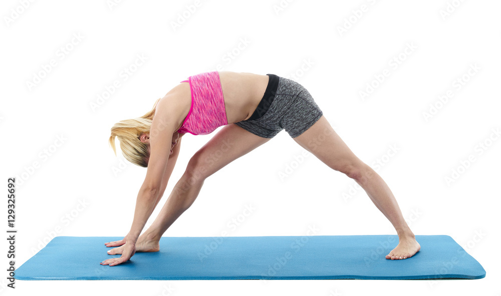 Woman exercising with yoga Woman exercising with yoga