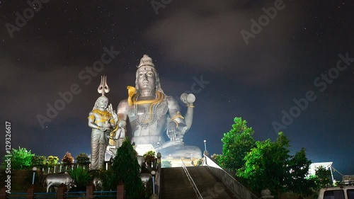 God Shiva in Murudeshwar timelapse at night photo