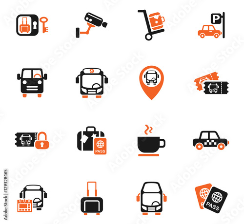 bus station icon set
