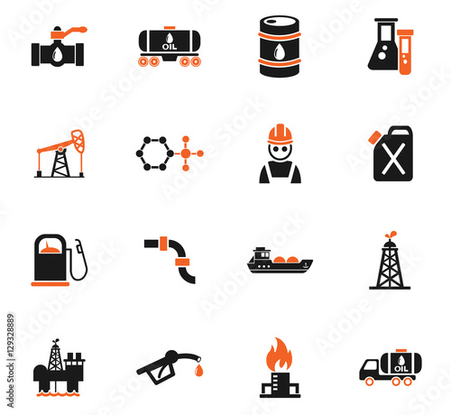 extraction of oil icon set