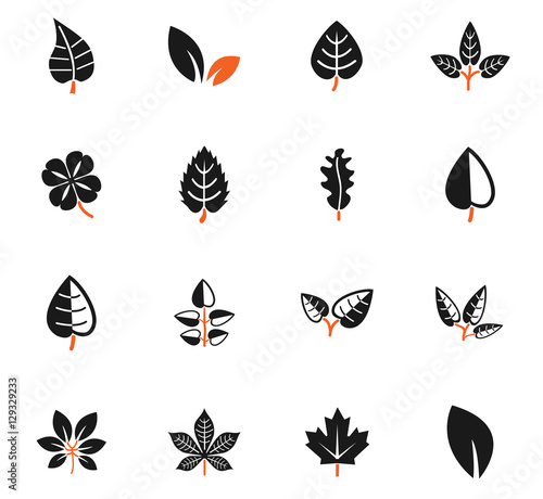 leaves icon set