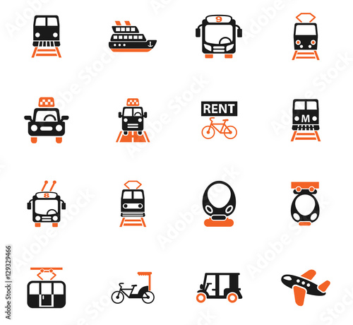 public transport icon set