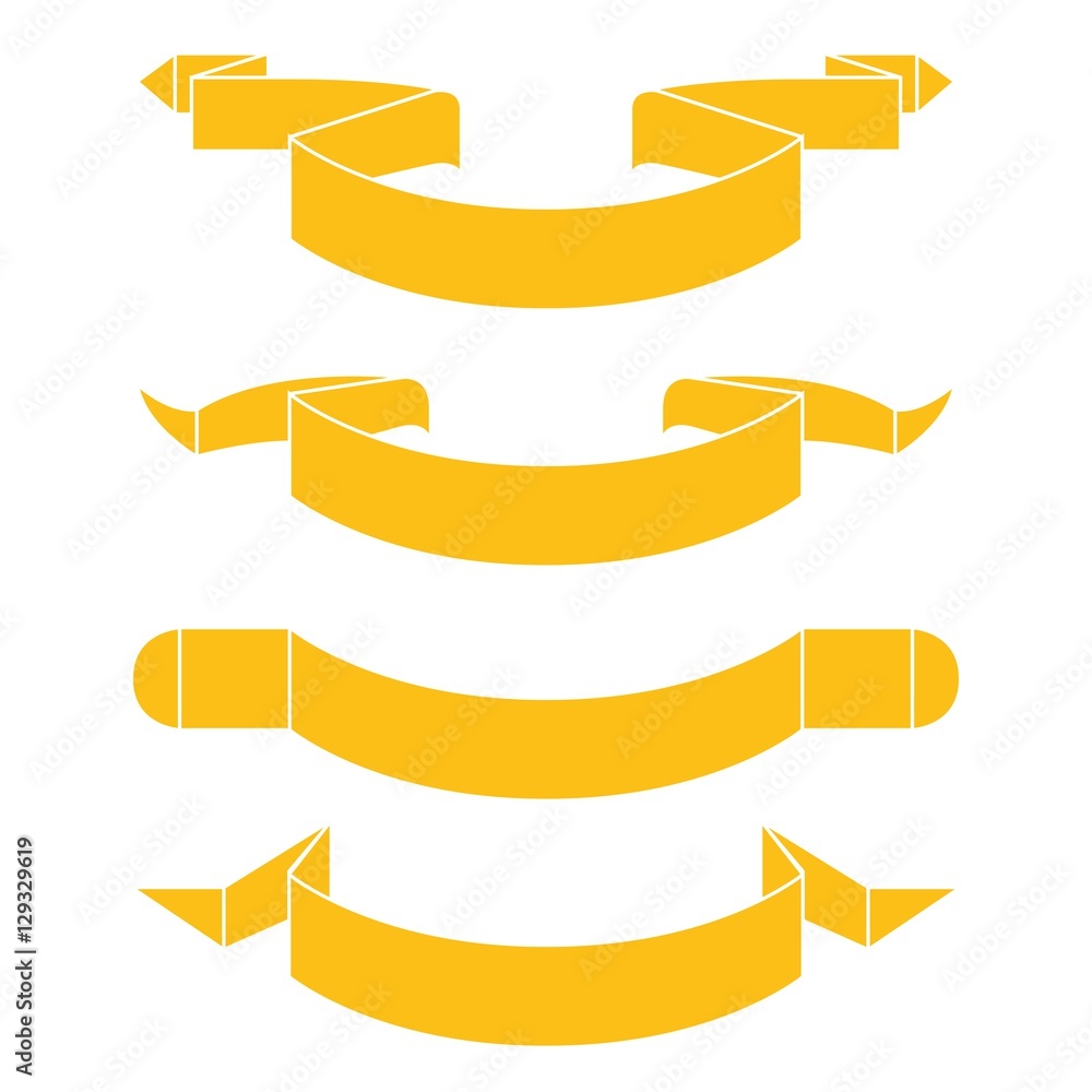 Yellow ribbons set Yellow ribbons set