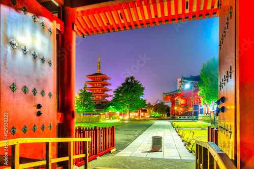 Photography Tokyo at night with the Senso-ji temple in Tokyo, Japan