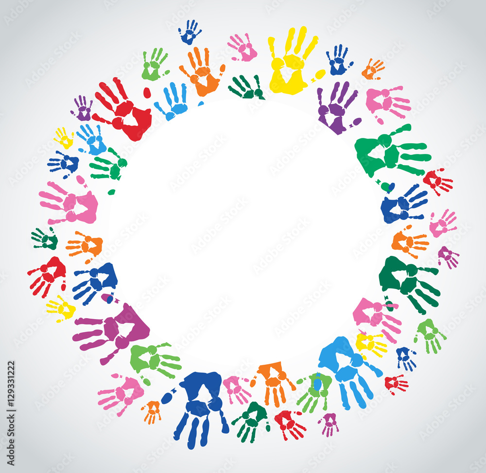 Abstract Background with Colorful Hand prints Abstract Background with Colorful Hand prints