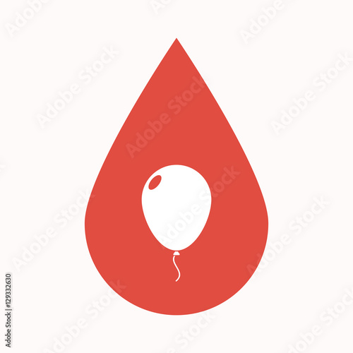 Isolated blood drop with a balloon