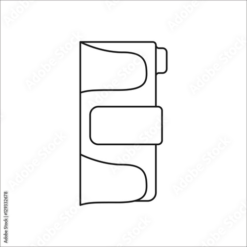 Skateboard hand protector symbol line icon on background