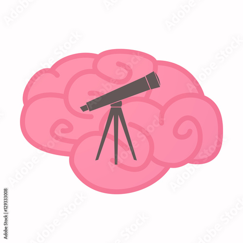 Isolated brain with a telescope