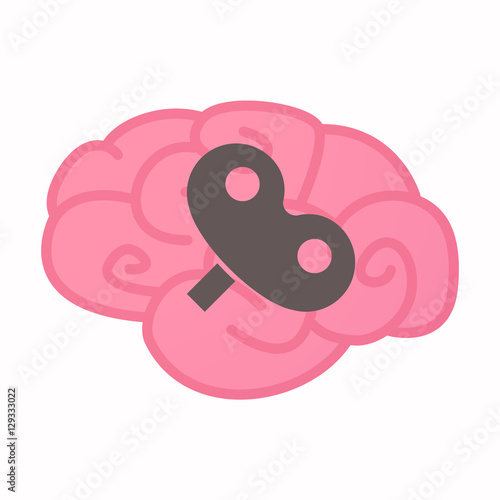 Isolated brain with a toy crank