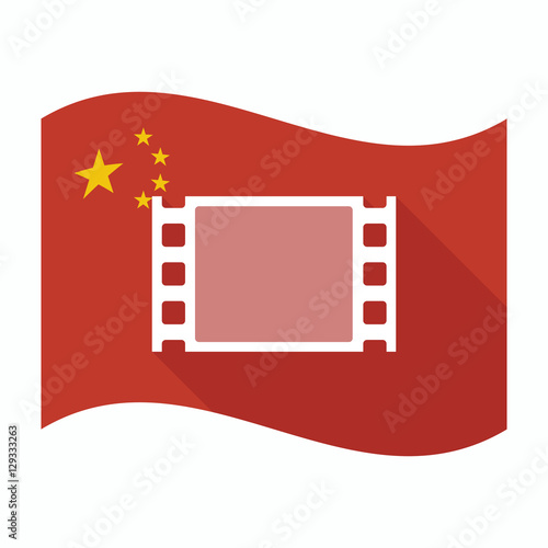 Isolated China flag with a film photogram