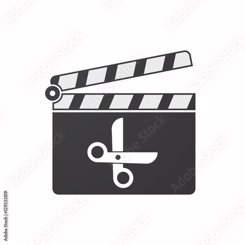 Isolated clapper board with a scissors