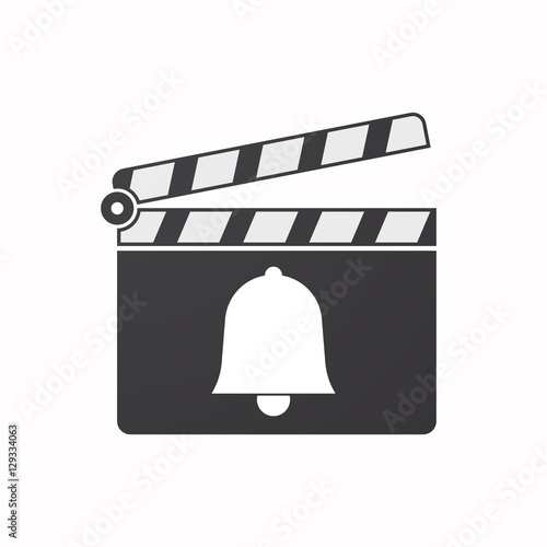 Isolated clapper board with a bell