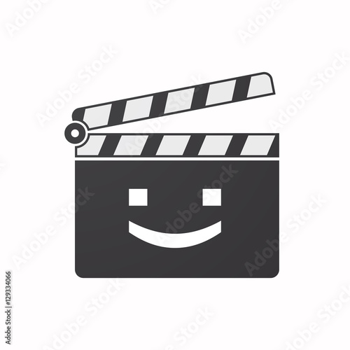 Isolated clapper board with a smile text face