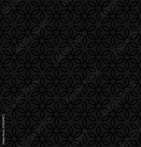 Floral ornament. Black Neutral Seamless Pattern for Modern Desig