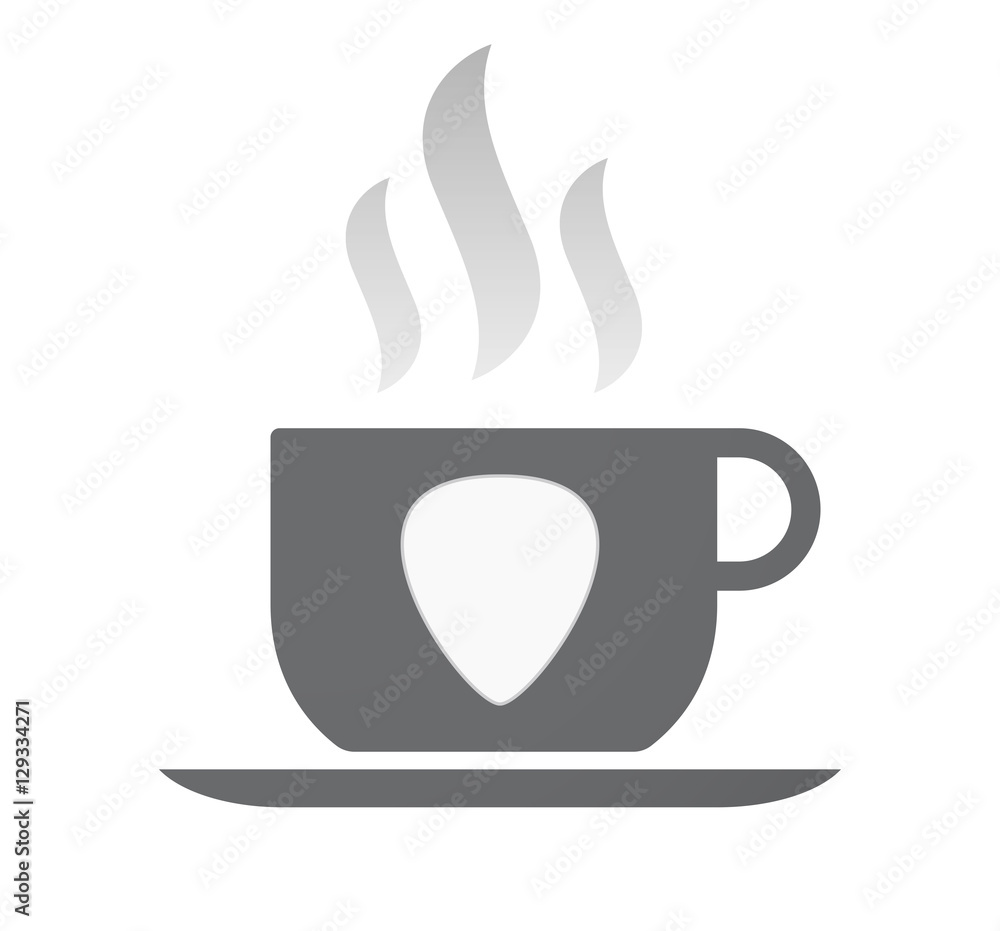 Isolated coffee cup with a plectrum Isolated coffee cup with a plectrum