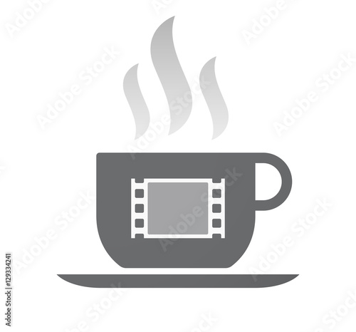 Isolated coffee cup with a film photogram