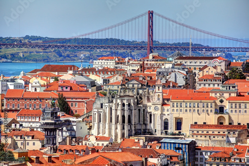 Panoramic view of the center of Lisbon.