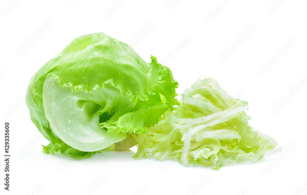 Green Iceberg lettuce on white background. Green Iceberg lettuce on white background.