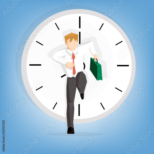 cheerful attractive businessman in a hurry
