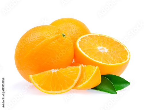 Orange fruit on white background