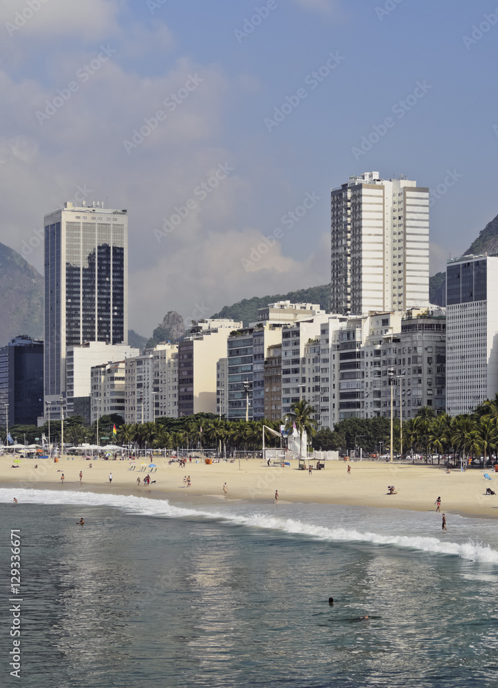 Fototapeta premium Brazil, City of Rio de Janeiro, View of the Copacabana Beach.